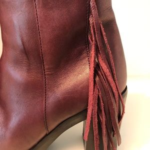 Italian Burgundy Low Tassle Boots
